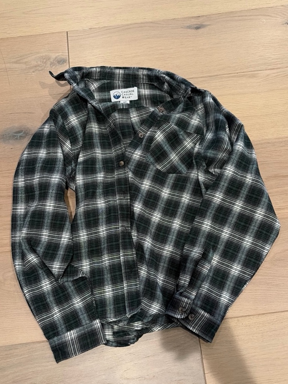Men's Dark Green Plaid Long-Sleeve Shirt